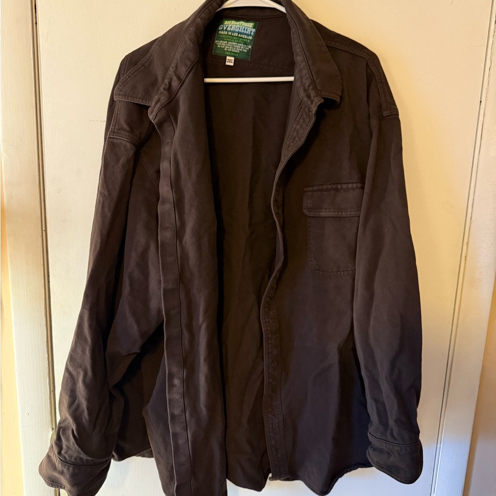 Big Bud Press oversized brown long sleeve button up
